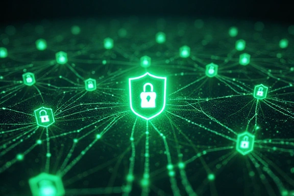 Abstract representation of data flow and security measures