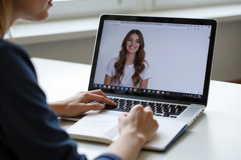 A person diligently taking notes during an online consultation, representing user responsibility.